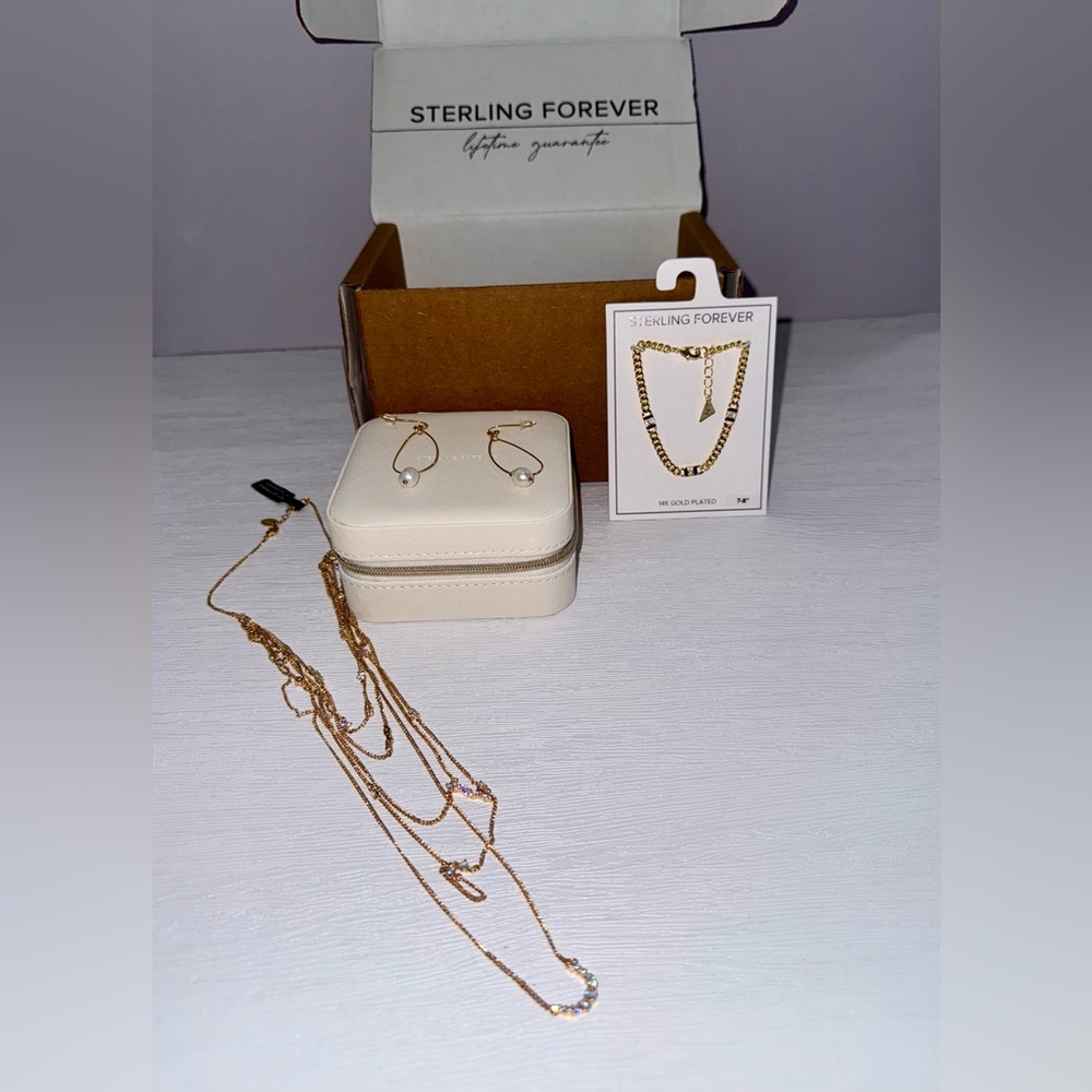 Sterling Forever Gold Jewelry Set